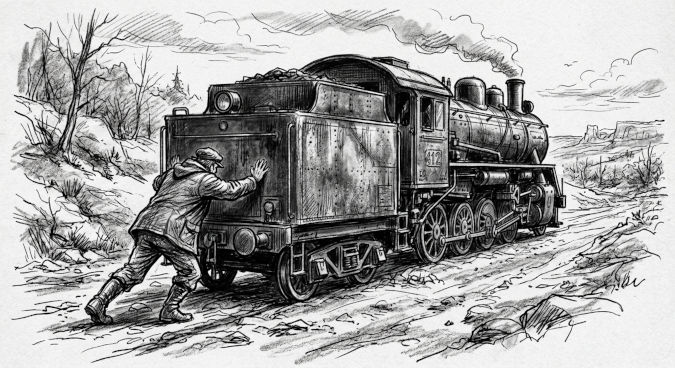 Train under maintenance